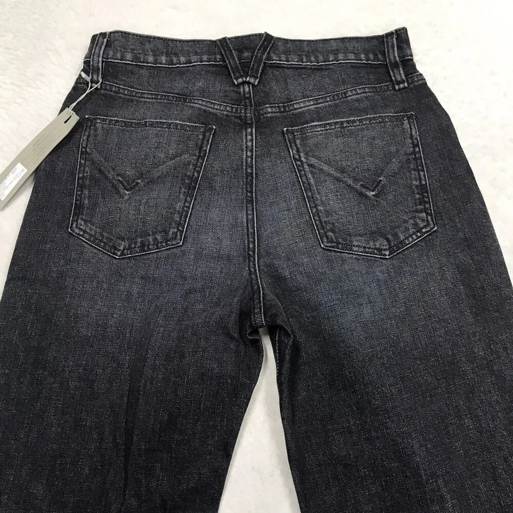 NWT HUDSON Jodie Flare Jean Women 25 (28x30) Faded Noir Black Wash Distressed - Picture 5 of 16